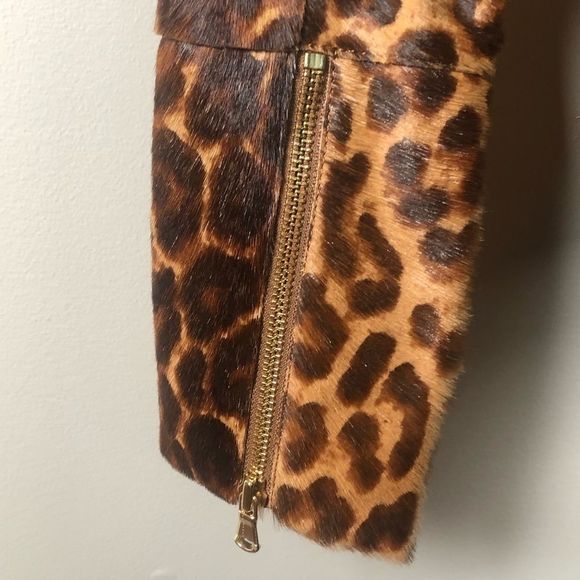 L’Agence by Agent Provocateur NWT Leather Leopard Biker Jacket Size Small - Picture 12 of 16